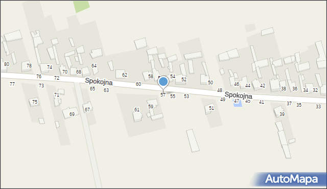 Zbory, Spokojna, 57, mapa Zbory