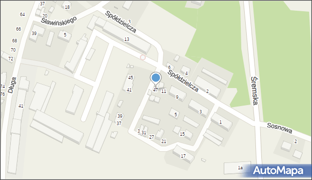 Zbrudzewo, Spółdzielcza, 47, mapa Zbrudzewo