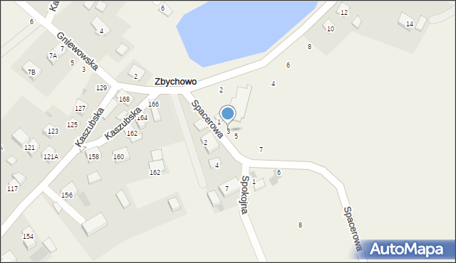 Zbychowo, Spacerowa, 3, mapa Zbychowo