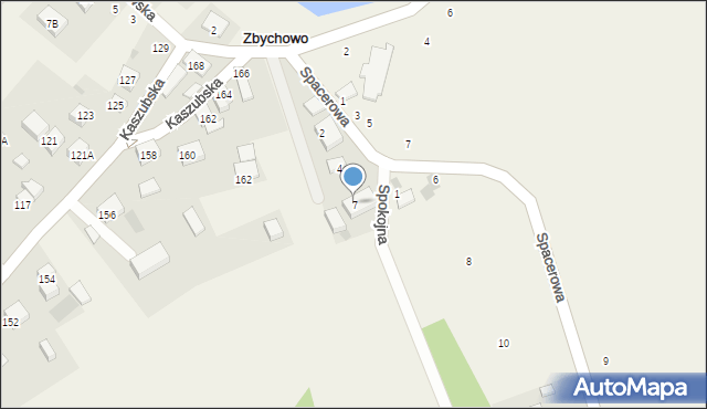 Zbychowo, Spokojna, 7, mapa Zbychowo