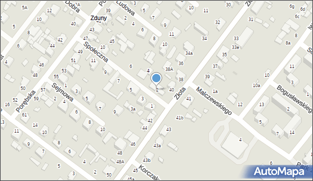 Zduńska Wola, Społeczna, 2, mapa Zduńska Wola