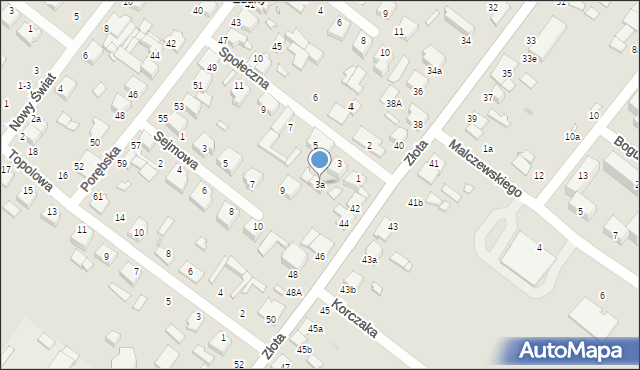 Zduńska Wola, Społeczna, 3a, mapa Zduńska Wola