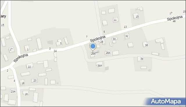 Żdżary, Spokojna, 26A, mapa Żdżary
