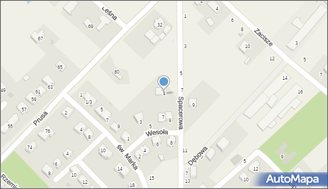 Zębice, Spacerowa, 10, mapa Zębice