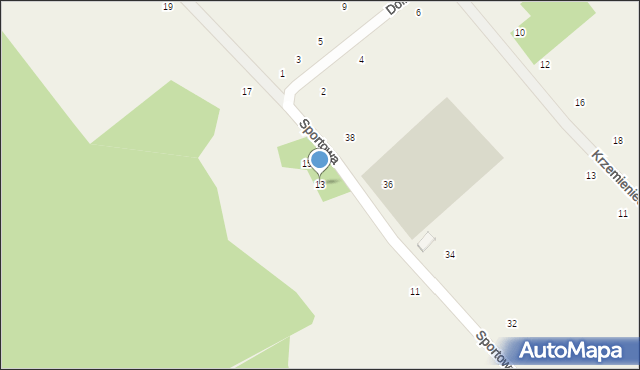Zelków, Sportowa, 13, mapa Zelków