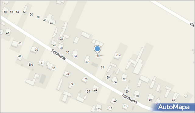 Żelków-Kolonia, Spokojna, 30, mapa Żelków-Kolonia