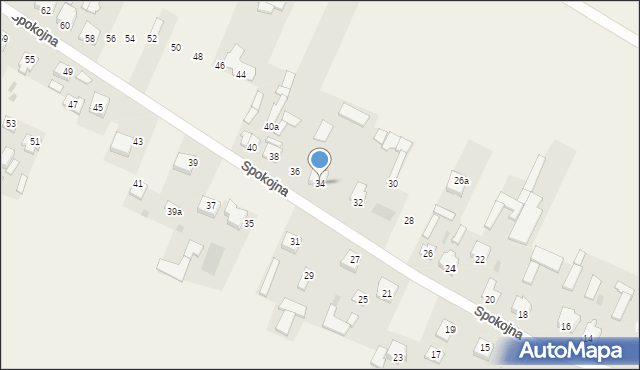 Żelków-Kolonia, Spokojna, 34, mapa Żelków-Kolonia