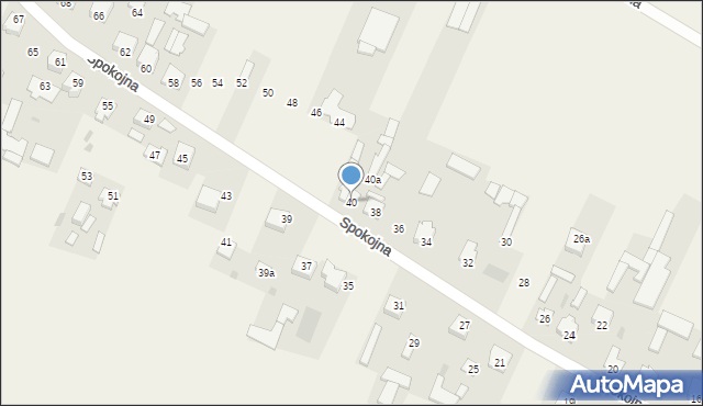 Żelków-Kolonia, Spokojna, 40, mapa Żelków-Kolonia