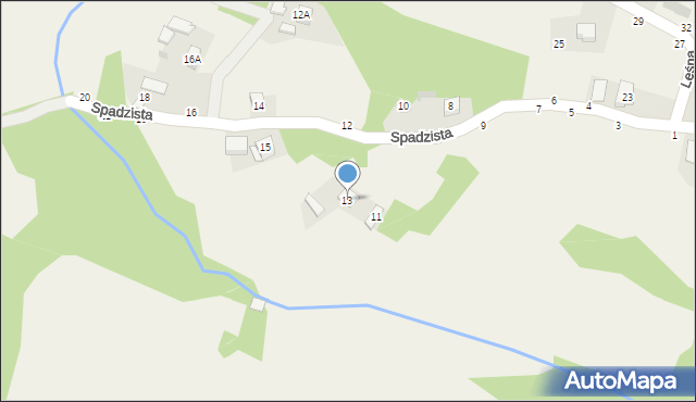 Zgłobice, Spadzista, 13, mapa Zgłobice