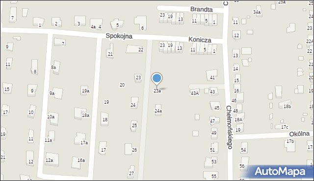 Zgorzelec, Spokojna, 23a, mapa Zgorzelec