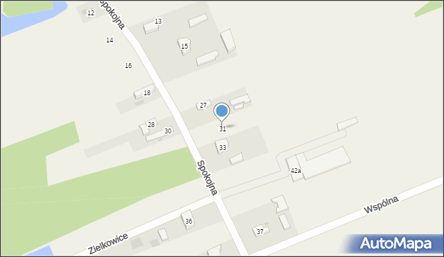 Zielkowice, Spokojna, 31, mapa Zielkowice