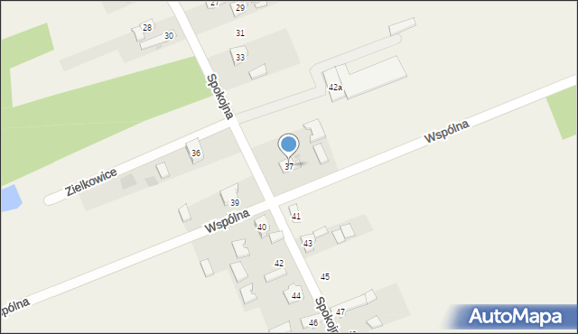 Zielkowice, Spokojna, 37, mapa Zielkowice