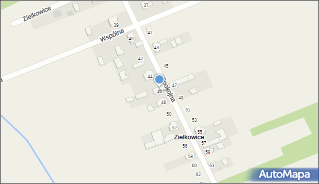 Zielkowice, Spokojna, 46, mapa Zielkowice