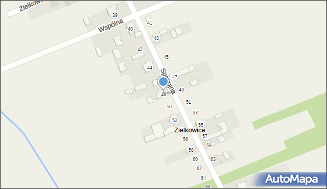 Zielkowice, Spokojna, 48, mapa Zielkowice