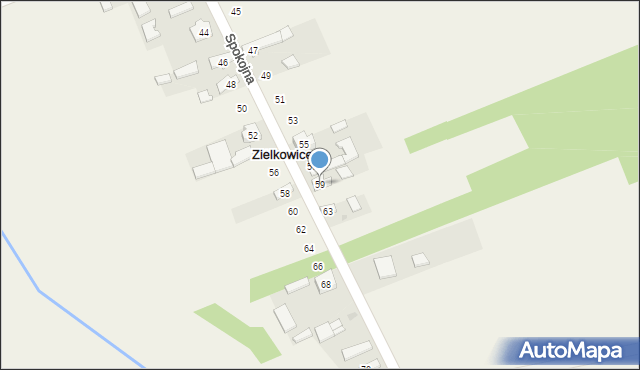 Zielkowice, Spokojna, 59, mapa Zielkowice