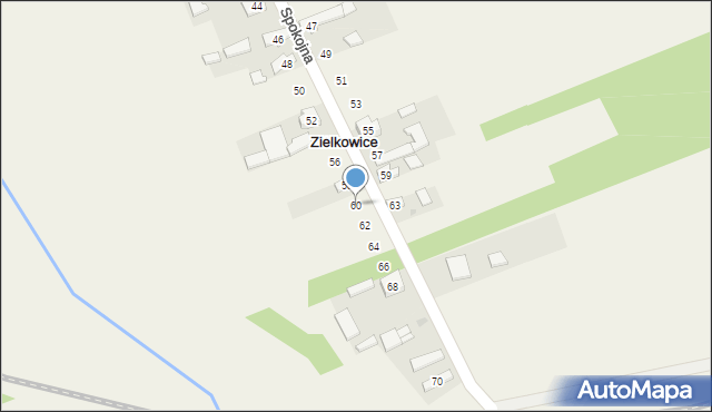 Zielkowice, Spokojna, 60, mapa Zielkowice