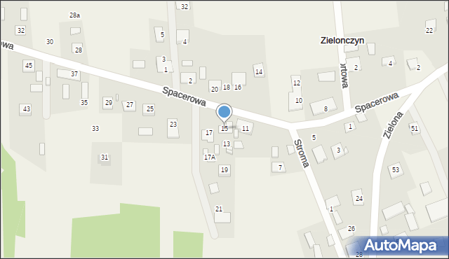 Zielonczyn, Spacerowa, 15, mapa Zielonczyn