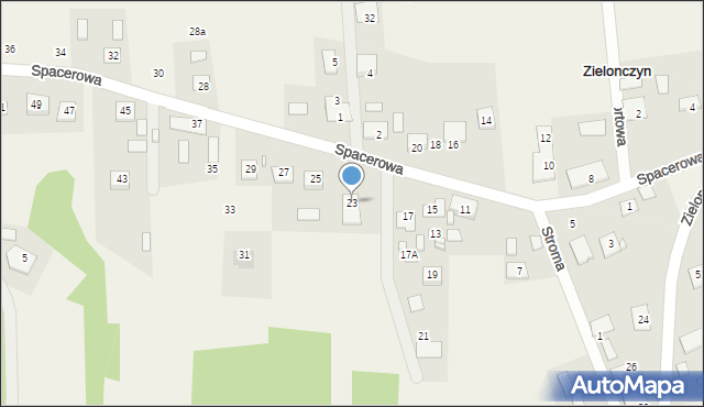 Zielonczyn, Spacerowa, 23, mapa Zielonczyn