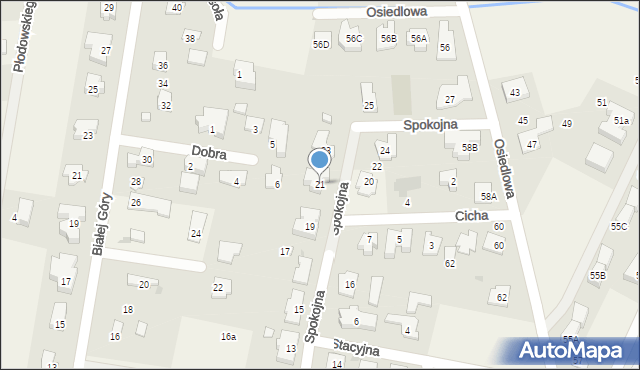 Zielonki-Wieś, Spokojna, 21, mapa Zielonki-Wieś