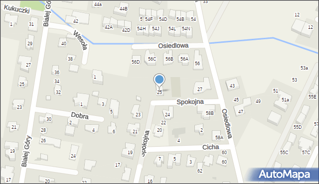 Zielonki-Wieś, Spokojna, 25, mapa Zielonki-Wieś