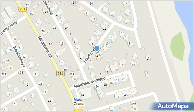 Żnin, Spadowa, 4, mapa Żnin