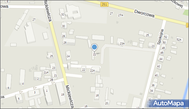 Żnin, Spokojna, 11, mapa Żnin