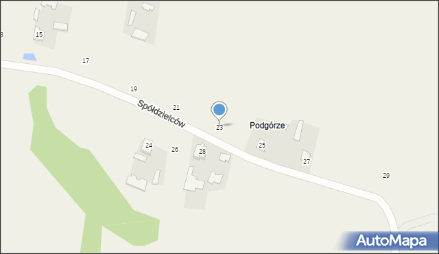 Żurawce, Spółdzielców, 23, mapa Żurawce