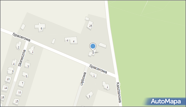 Żurawiniec, Spacerowa, 2, mapa Żurawiniec