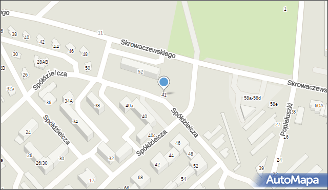 Żyrardów, Spółdzielcza, 41, mapa Żyrardów