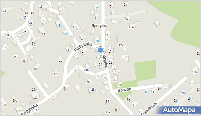 Żywiec, Sporyska, 22, mapa Żywiec