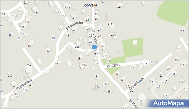 Żywiec, Sporyska, 28, mapa Żywiec