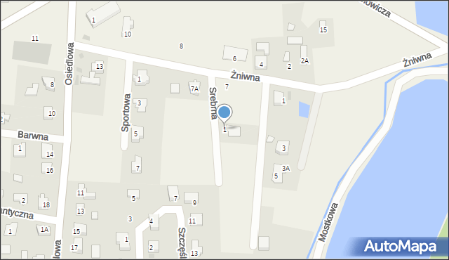 Bąków, Srebrna, 1, mapa Bąków