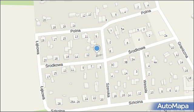 Baniocha, Środkowa, 10, mapa Baniocha