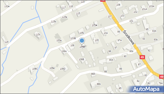 Białka Tatrzańska, Środkowa, 105B, mapa Białka Tatrzańska