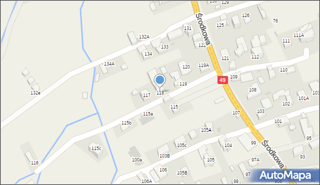 Białka Tatrzańska, Środkowa, 118, mapa Białka Tatrzańska