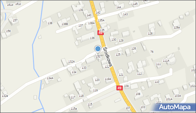 Białka Tatrzańska, Środkowa, 131, mapa Białka Tatrzańska