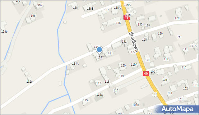 Białka Tatrzańska, Środkowa, 134, mapa Białka Tatrzańska