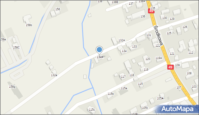 Białka Tatrzańska, Środkowa, 134A, mapa Białka Tatrzańska