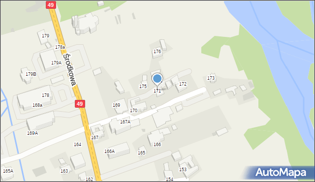 Białka Tatrzańska, Środkowa, 171, mapa Białka Tatrzańska