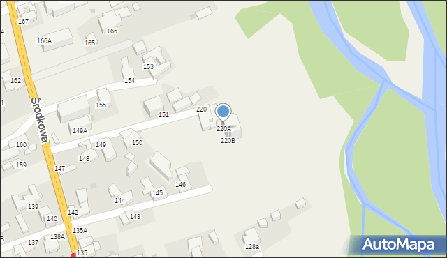 Białka Tatrzańska, Środkowa, 220A, mapa Białka Tatrzańska