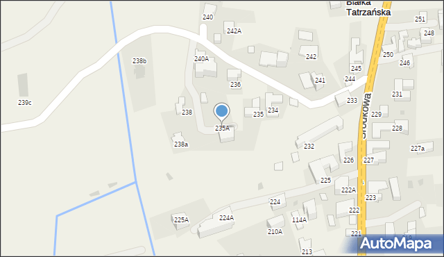 Białka Tatrzańska, Środkowa, 235A, mapa Białka Tatrzańska