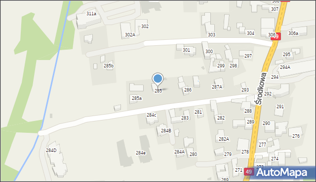 Białka Tatrzańska, Środkowa, 285, mapa Białka Tatrzańska