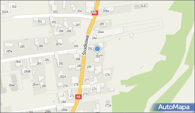 Białka Tatrzańska, Środkowa, 291, mapa Białka Tatrzańska