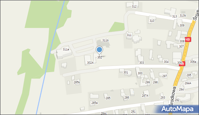 Białka Tatrzańska, Środkowa, 302, mapa Białka Tatrzańska