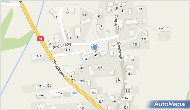 Białka Tatrzańska, Środkowa, 345, mapa Białka Tatrzańska