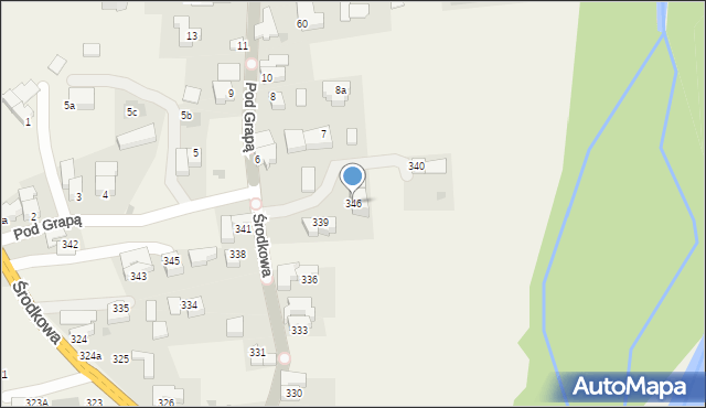 Białka Tatrzańska, Środkowa, 346, mapa Białka Tatrzańska