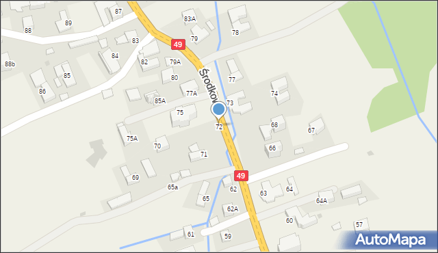 Białka Tatrzańska, Środkowa, 72, mapa Białka Tatrzańska