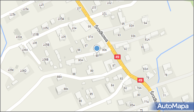 Białka Tatrzańska, Środkowa, 90, mapa Białka Tatrzańska