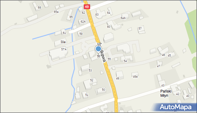 Białka Tatrzańska, Środkowa, 56, mapa Białka Tatrzańska