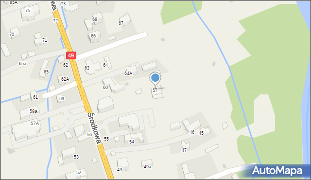 Białka Tatrzańska, Środkowa, 57, mapa Białka Tatrzańska